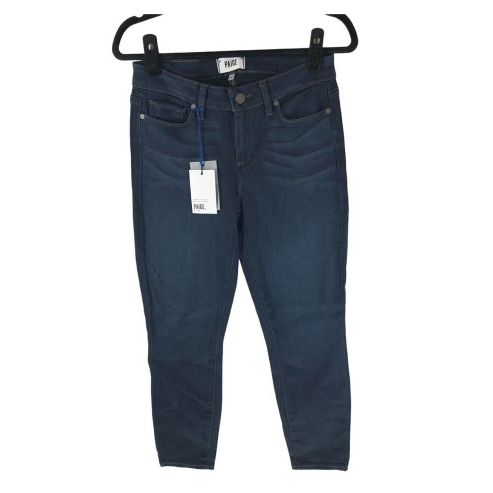 Paige Womens Verdugo Ankle Petite Binx Stretch Dark Wash Jeans Size 28